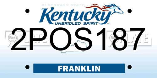 2POS187 Kentucky License Plate