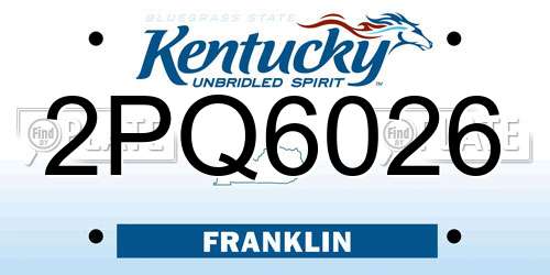 2PQ6026 Kentucky License Plate