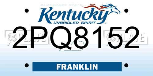 2PQ8152 Kentucky License Plate
