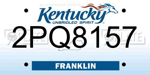 2PQ8157 Kentucky License Plate