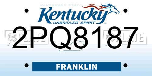 2PQ8187 Kentucky License Plate