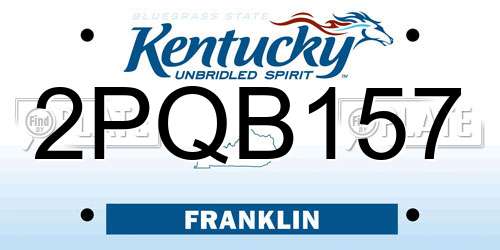 2PQB157 Kentucky License Plate