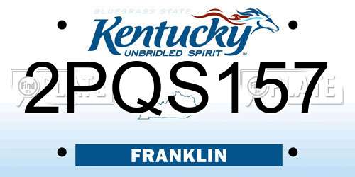 2PQS157 Kentucky License Plate