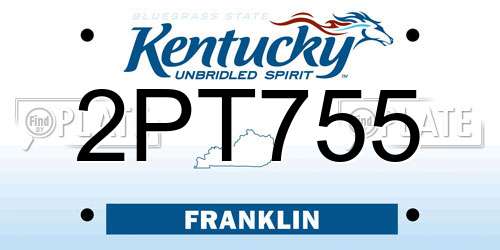 2PT755 Kentucky License Plate