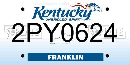 2PY0624 Kentucky License Plate