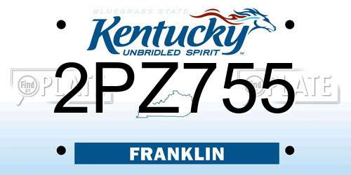 2PZ755 Kentucky License Plate