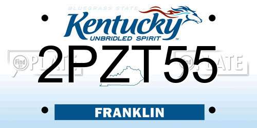 2PZT55 Kentucky License Plate