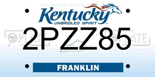 2PZZ85 Kentucky License Plate