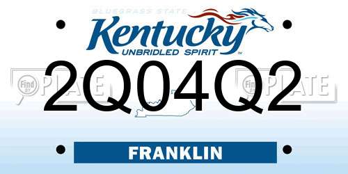 2Q04Q2 Kentucky License Plate