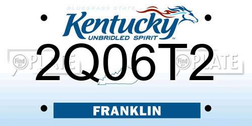 2Q06T2 Kentucky License Plate