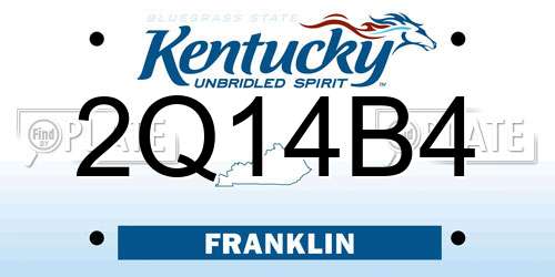 2Q14B4 Kentucky License Plate