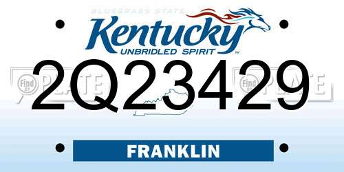 2Q23429 Kentucky License Plate