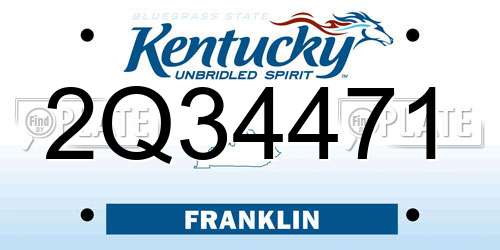 2Q34471 Kentucky License Plate