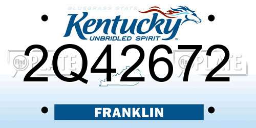 2Q42672 Kentucky License Plate