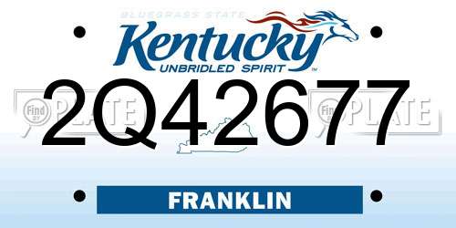 2Q42677 Kentucky License Plate