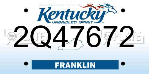 2Q47672 Kentucky License Plate