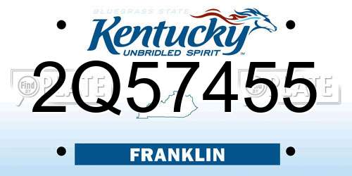 2Q57455 Kentucky License Plate