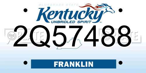 2Q57488 Kentucky License Plate
