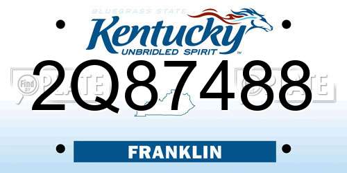 2Q87488 Kentucky License Plate