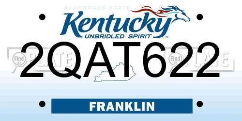 2QAT622 Kentucky License Plate