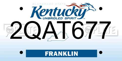 2QAT677 Kentucky License Plate