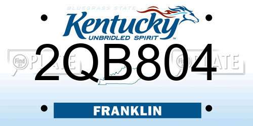 2QB804 Kentucky License Plate