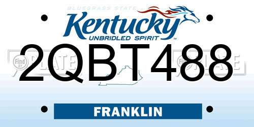 2QBT488 Kentucky License Plate