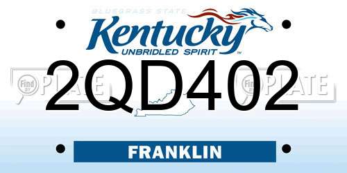 2QD402 Kentucky License Plate