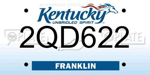 2QD622 Kentucky License Plate
