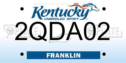 2QDA02 Kentucky License Plate