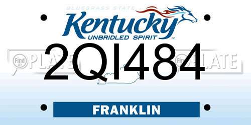 2QI484 Kentucky License Plate