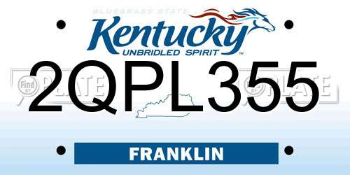 2QPL355 Kentucky License Plate