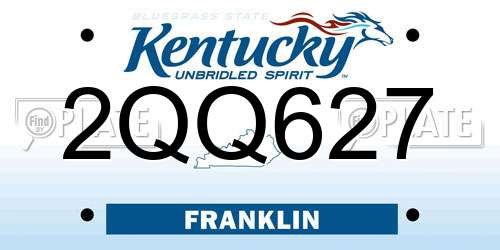 2QQ627 Kentucky License Plate