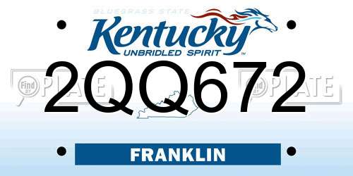 2QQ672 Kentucky License Plate