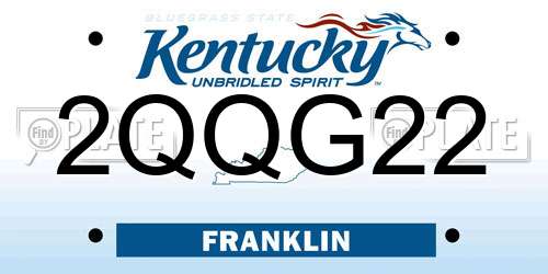 2QQG22 Kentucky License Plate