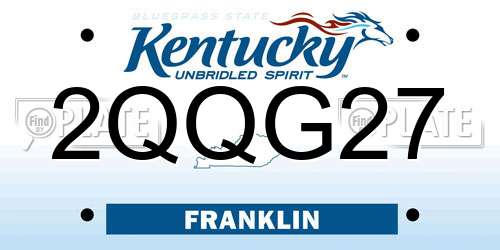 2QQG27 Kentucky License Plate