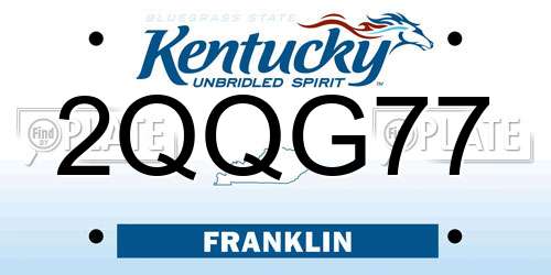 2QQG77 Kentucky License Plate