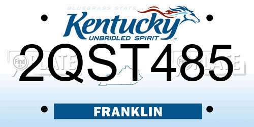 2QST485 Kentucky License Plate
