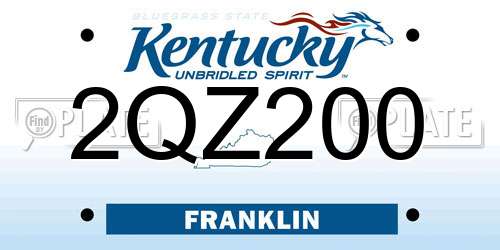 2QZ200 Kentucky License Plate