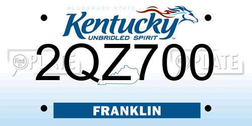 2QZ700 Kentucky License Plate