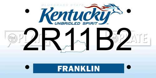 2R11B2 Kentucky License Plate