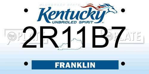 2R11B7 Kentucky License Plate