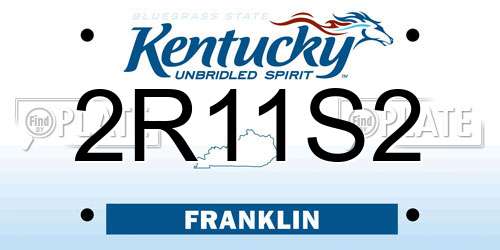 2R11S2 Kentucky License Plate