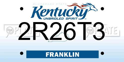 2R26T3 Kentucky License Plate