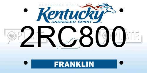 2RC800 Kentucky License Plate