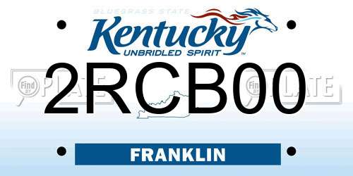 2RCB00 Kentucky License Plate