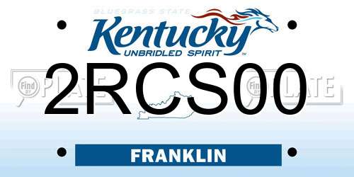 2RCS00 Kentucky License Plate