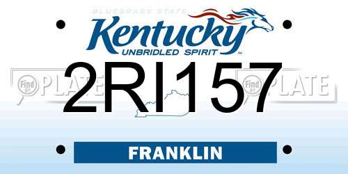 2RI157 Kentucky License Plate