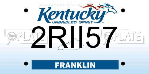 2RII57 Kentucky License Plate
