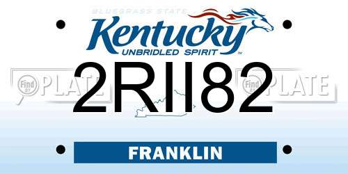2RII82 Kentucky License Plate
